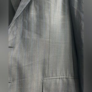 ermenegildo zegna trofeo 600 wool silk blazer suit jacket dark grey and blue